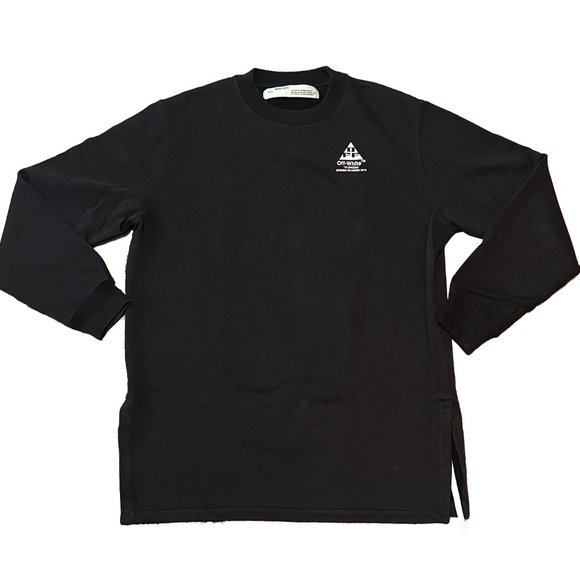 Off-White SS2019 "Flowers" Black Crewneck Sweatshirt Size M - Picture 3 of 5